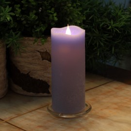 3D Moving Led Candle, Flameless Lights Battery Operated with Timer,Real Wax Led Candle For Home,Wedding Decoration,3 x 7inches,Blue