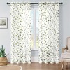 WUBODTI Sage Green Leaf Embroidered Sheer Curtain 72 Inches Long