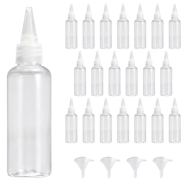 Omevett 20 Pcs Squeezy Bottles with Nozzles Small Plastic Squeeze