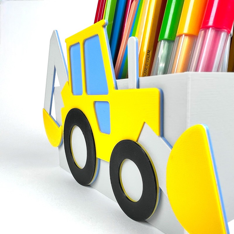 KAJAWIS Desk Organiser, Excavator, 3D Pencil Holder, Car Pencil Case,