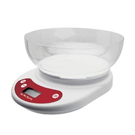 Ekco Báscula Digital Para cocina con Tazón Evolution Color Blanco, Hecha de Plástico