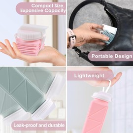 2 Pieces Collapsible Water Bottles 620ml - Foldable, Reusable, BPA Free, Must-Have Travel Water Bottle for Travel, Sports & Kids | Practical Travel Accessories (Green & Pink)