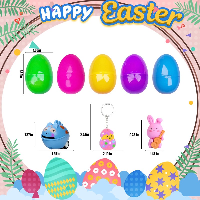 SQZUWIT 100 PCS Prefilled Easter Eggs Filled with Toys Inside