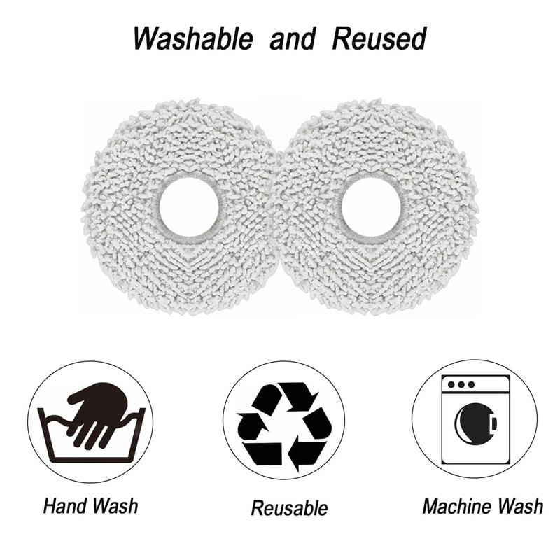 HACOBEST 12pcs Mop Pads for for Ecovacs Deebot t30s /T30s