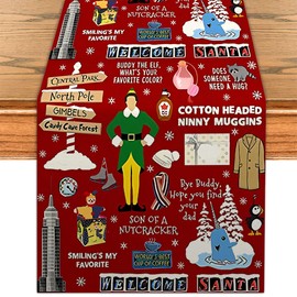 Funny Christmas Table Runner Happy Xmas Kitchen Dining Table Centerpiece Funny Winter Xmas Decor Merry Christmas Decorations for Home-72 Inches Long
