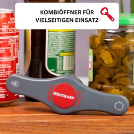 Westmark Multi-Opener, Rubber Inner Surface, 14 x 6 cm, Stainless Steel / Plastic