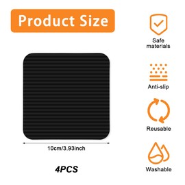4 Stück Teppich Stopper Rutschfest,10x10 cm Teppich Antirutsch Pads,Waschbare Antirutschunterlage,Teppichgreifer Antirutschmatte,Wiederverwendbarer Teppichstopper für Teppiche,Kinderzimmer,Badezimmer