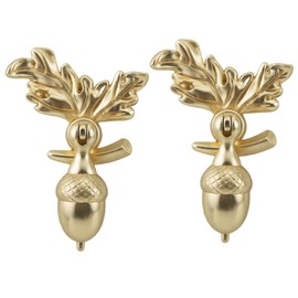 Sutfmwe Acorn Cabinet Knobs Drawer Knobs - Modern Minimalist Acorns Squirrels Knobs for Dresser Closet Room Furniture Knob Pull Handle Single-Hole Hardware Decorative Accessories 2 Pack (Gold)