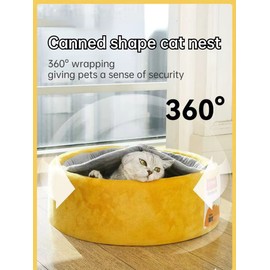 SSDHUA Cat Nest Canned Shape Cat House Cat Sofa Bed Cute and Comfortable Pet Cat House Removable and Washable Multifunctional Soft Pet Bed Suitable for Small Cats and Dogs (L)