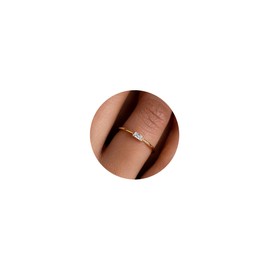 KOHOTA Dainty Gold Birthstone Rings for Women 14k Gold Plated Non Tarnish Thumb Stackable Ring Mothers Birthday Gifts Engagement Wedding Promise Rings Emerald Green Gemstone Jewelry Band Size 6-10