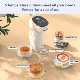 Instant Hot Water Dispenser, 3s Fast Heating Electric Hot Water Boiler with 5 Temperature Presets, Digital Touch Screen, Energy-Efficient Use