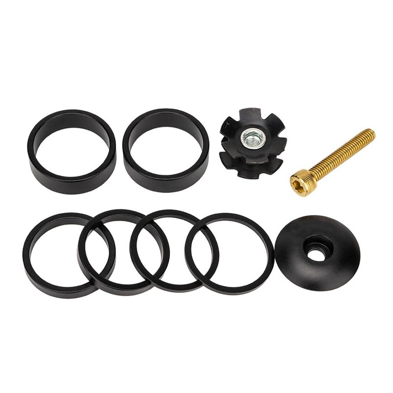 Ieron 9PCS Bicycle Headset Spacer Kit With Stem Top Cap