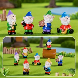 YUSHINDI 7PCS Fairy Garden Accessories – Mini Gnome Figurines Set, Hand-Painted Seven Dwarfs Statues for Flower Pots, Terrariums, Home & Outdoor Decor