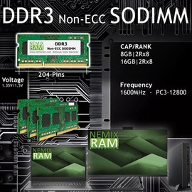 NEMIX RAM 4GB (1X4GB) DDR3 1333MHZ PC3-10600 2Rx8 1.35V 204-PIN Non-ECC Unbuffered SODIMM Point of Sale Memory Compatible with POSIFLEX PS-3515 Best Value Fanless POS Terminal