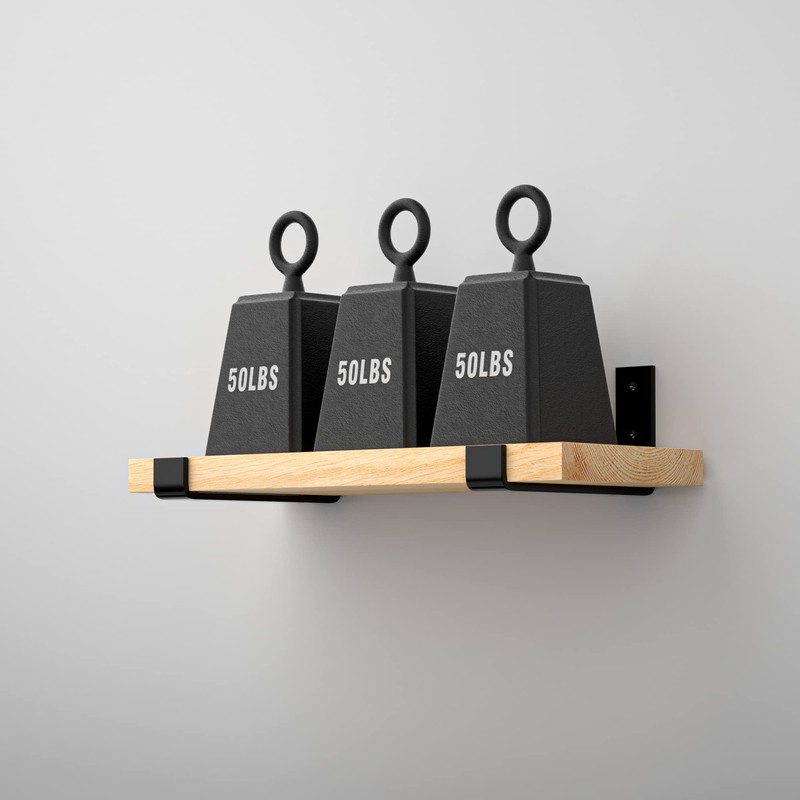 LuckIn 8 Inch Wall Shelf Brackets (Fit 7.25" Board) 4-Pack,