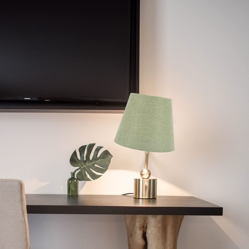 Totority Green Bedside Lamps Lampshade Taper Fabric Lampshade Simple Style