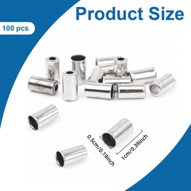 NHP Pack of 100 Silver End Caps, Shift Cable End Caps, Brake Cable End Caps, Bicycle Bowden Cable Cover, Brake Cable Caps, End Caps, Brake Cables for Brake Cable Shift Cables, silver