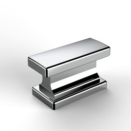 Amerdeco 10 Pack Polished Chrome Cabinet Knobs 1.46 Inch(37mm) Single Hole Cabinet Handles Rectangle Dresser Knobs Drawer Knobs and Pulls for Bathroom Cabinets