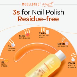 Modelones Nail Polish Remover, Acetone Remover Set With Jojoba Oil Fast Gentle Removal For Gel Polish Nail Glue Acrylic Dip Powder Press On Nails, Travel Home Salon Gift For Women 2 Fl Oz, Pack Of 3