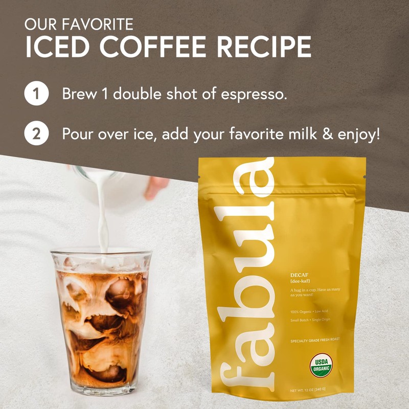 Fabula Coffee Decaf Dark Roast Whole Beans - Organic -
