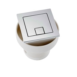 Excel Home Toilet Flush Button Replacement - Dual Button Toilet Flush Button - Pneumatic Technology - Fingerprint Resistant Compatible with Air Houses - Square Push Button Design (Chrome)