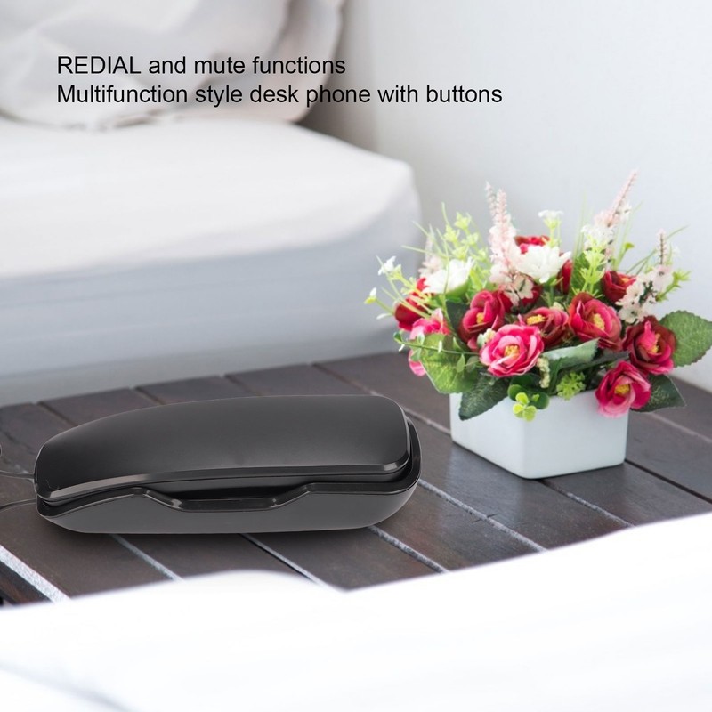 Wall Mounted Phone Redialing Mute Function Corded Telephone for Home