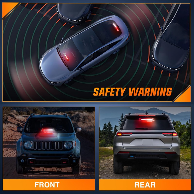 Nilight 12LED Traffic Advisor Strobe Light Bar Red White Emergency