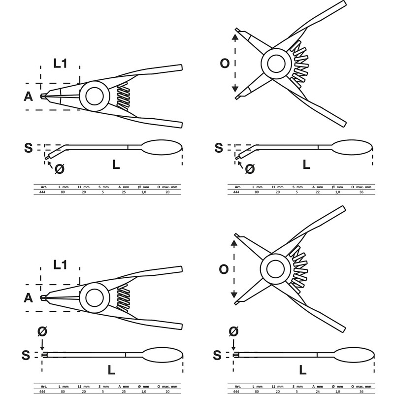 BGS 444 | Circlip Pliers Set | for small Circlips