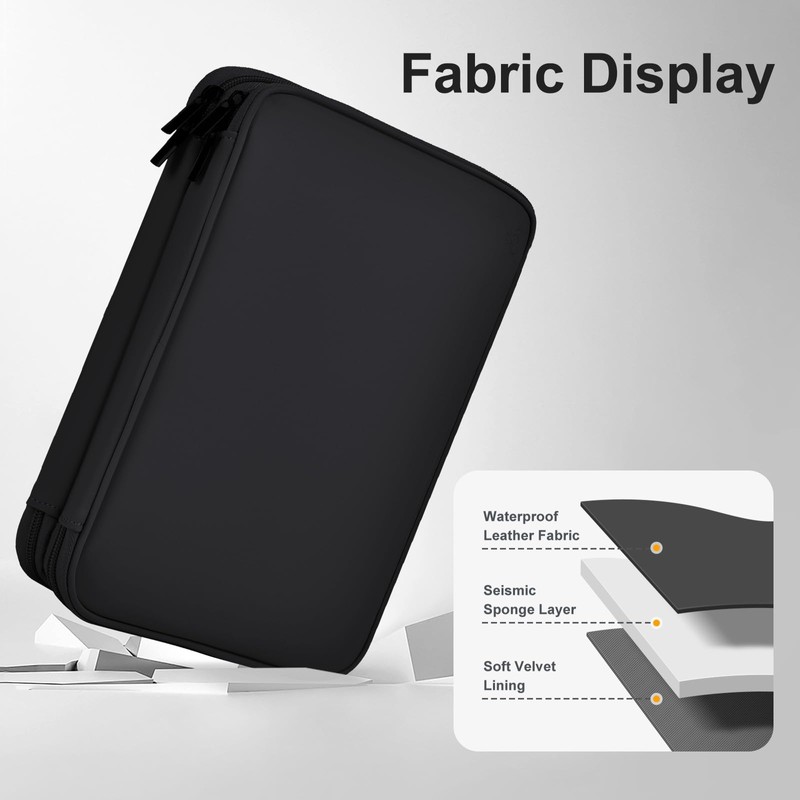 Miloocul Leather Cord Organizer Bag Portable Tech Organizer Travel Case