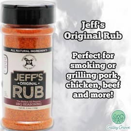 Jeff's Original Rub All-Purpose BBQ Seasoning, 5.4 oz Bottle (2-Pack), Grill or Smoker - Pork, Chicken, Ribs, Brisket, Steak, Seafood, Vegetables - Bundle With Galley Grove Sugar-Free Breath Mints