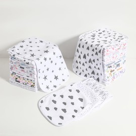 5 Pack Cotton Baby Burp Cloths Extra Absorbent Soft for Baby Boys and Girls (Pink-2)