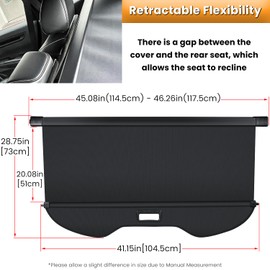 Trunk Cargo Cover for Ford Escape 2013 2014 2015 2016 2017 2018 2019 Retractable Rear Trunk Cargo Luggage Security Shade Cover Shield Interior Accessories Waterproof All Weather (Black)