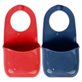 Servette Home Sponge Holders for Kitchen Sink, Set of 2 PVC Hanging Sponge Caddy - Red and Navy