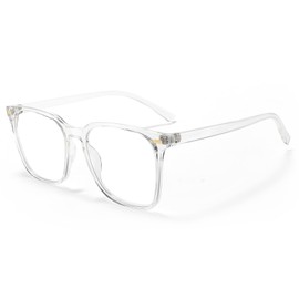 MACJERO Oversized Square Blue Light Blocking Glasses for Women Men, Anti-Fatigue Computer Monitor Gaming Glasses Reduce Eye Strain(transparent)