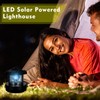 BWWNBY Solar Lighthouse, LED Solar Powered Lighthouse,360 Degree Rotating Lamp