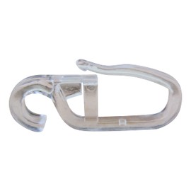 rewagi - High-quality clip-on hooks, folding hooks, curtain hooks with 4 mm and 6 mm eyelet - colour: transparent - 20, 50, 100, 200 pieces (6 mm - 100 pieces)