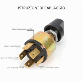 Aria Condizionata Interruttore Ventola a 3 Velocità Controllo CA Manopola di Rotazione in Plastica Universale per Interruttore di Controllo del Clima per Camion 12V 24V, per Aria Condizionata, per Ris