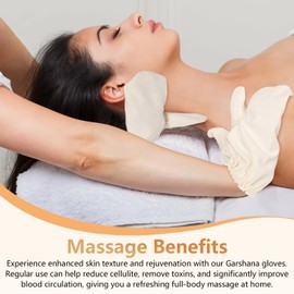 Garshana Gloves Raw Silk, Garshana Gloves Raw Silk Massage Gloves，Exfoliating Bath Massage Scrubbing Glove (1 Pair)