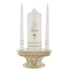 Off White Unity Candle Holder Wedding Supplies, 3 1/2 Inch