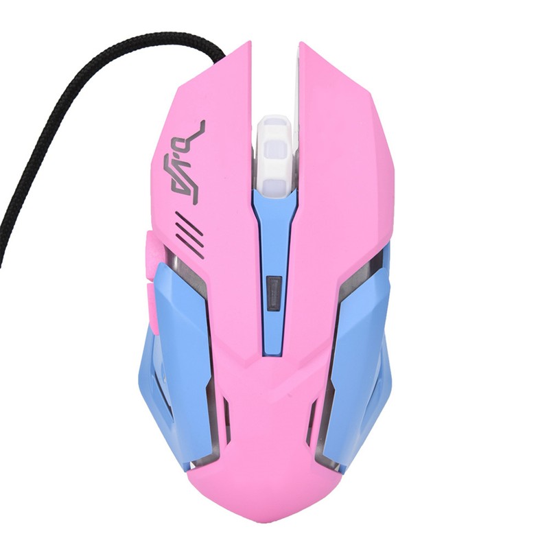 3200DPI High Sensitivity Pink Gaming Mouse Comfortable Grasping Wired Gaming