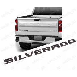 General Motors 19-25 Silverado 1500 Tailgate Letter Logo Emblem Badge Z71 LT LTZ WT Matte Black