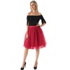 FEOYA Women's Red Tutu Skirt Elastic Waist Layered Tulle Skirt