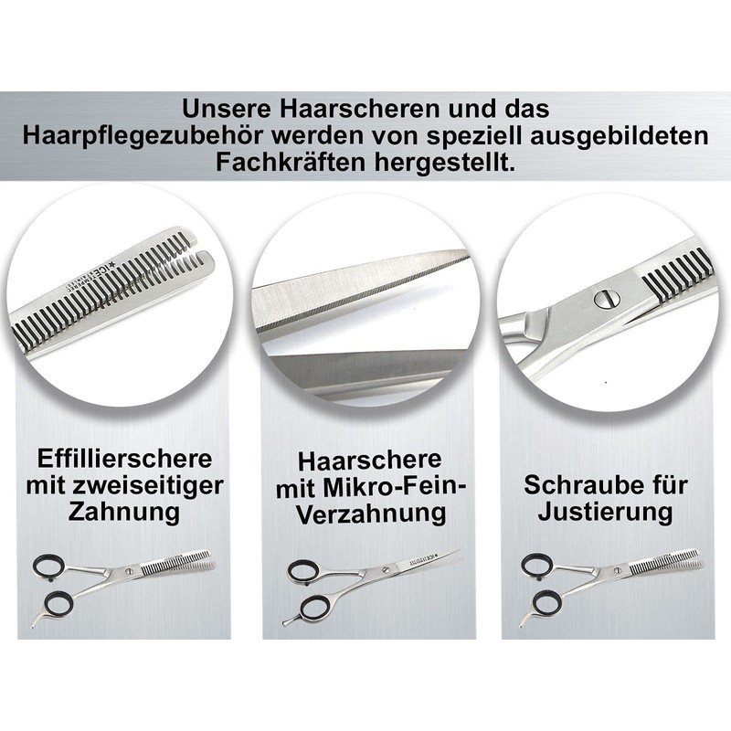 Hairdressing Scissors Set in Case, 5-Piece Set, Thinning Scissors Solingen,