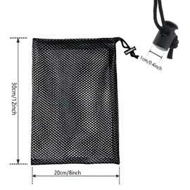 10Pcs 8X12inch Black Nylon Mesh Drawstring Bags with Cord Lock Closure, Multipurpose Mesh Bags Storage Gym Bag for Washing Machine,Balls, Beach, Laundry, Golf Stuff Balls