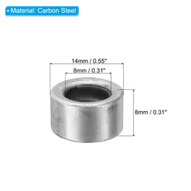 PATIKIL M8 Steel Spacers, 24 Pcs Metal Spacers Steel 8mm ID x 14mm OD x 8mm L Carbon Steel Spacer Screw Standoff Round for 5/16in or M8 Screw Bolts