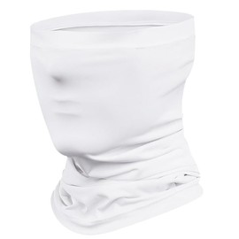 Shauoal Neck Gaiter Face Cover FG01 Elastic Head Wrap Mask Adjustable Bandana Headwear for All season Cycling Running Outdoor Activities-White