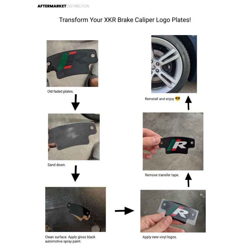 Aftermarket Distribution Jaguar XKR Brake Caliper Logo Decals, 2007 -