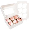 Gcardist Auto-pop Up 6 Cupcake Boxes with Window White 12