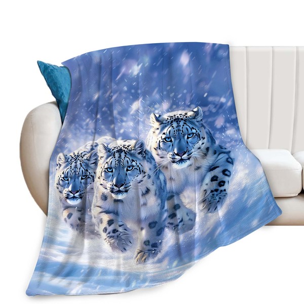 Snow Leopard Blanket Snow Leopard Decor Animal Throw Blanket Gifts