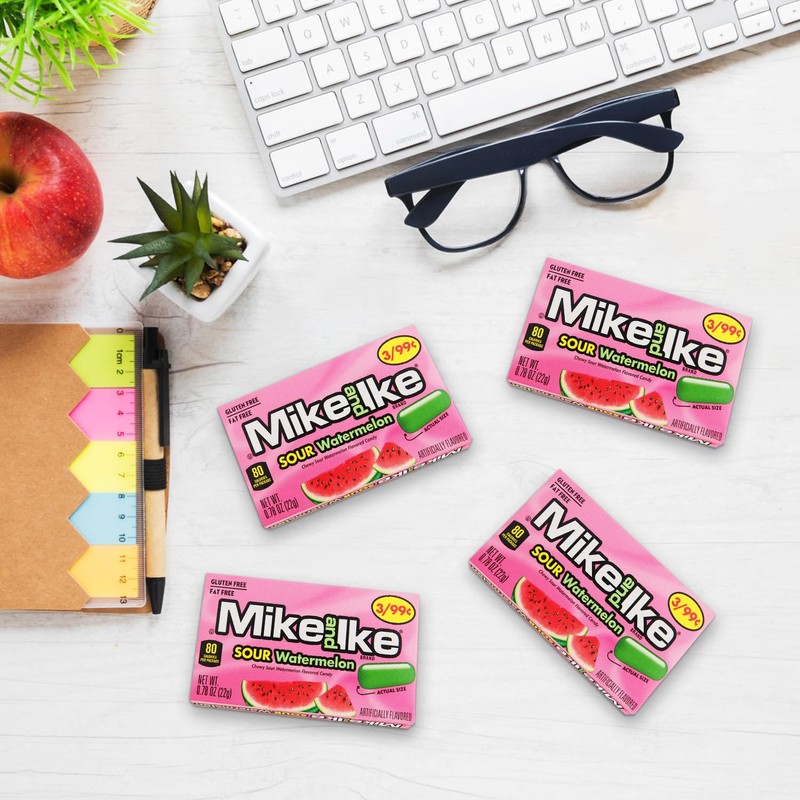Mike and Ike Sour Watermelon Candy, 2 Pack of Candy